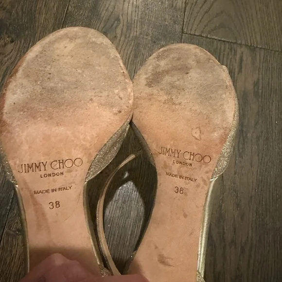 Jimmy Choo Glittering Gold Heels - Picture 4 of 4
